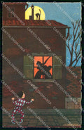 Artist Signed Sgrilli Children Harlequin Paper Moon serie 2111 cartolina KF7097 – fronte