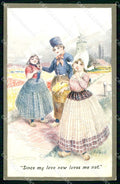 Artist Signed Hayward Young Dutch Children Celesque series cartolina KF7104 – fronte