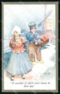 Artist Signed Hayward Young Dutch Children Celesque series cartolina KF7105 – fronte