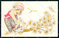 Artist Signed Xavier Sager Fashion Lady Flowers cartolina KF7124 – fronte