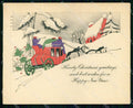 Artist Signed Augurale Natale Christmas Horse Winter cartolina KF7164 – fronte
