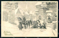 Artist Signed Viennoise Horse Winter Landscape Christmas serie 5136 cp KF7165 – fronte