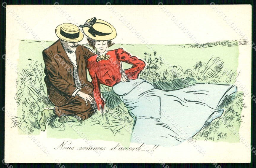Artist Signed Xavier Sager Romantic Couple serie 12623 cartolina KF7206 – fronte
