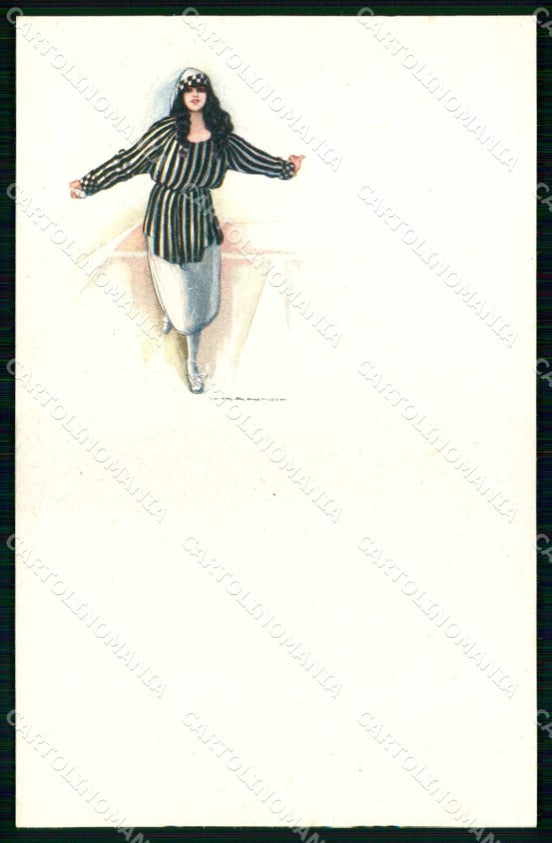 Artist Signed Nanni Glamour Lady Fashion serie 434M-2 cartolina KF7233 – fronte