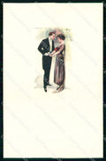 Artist Signed Corbella Glamour Lady Fashion Couple serie 225M-4 cartolina KF7235 – fronte