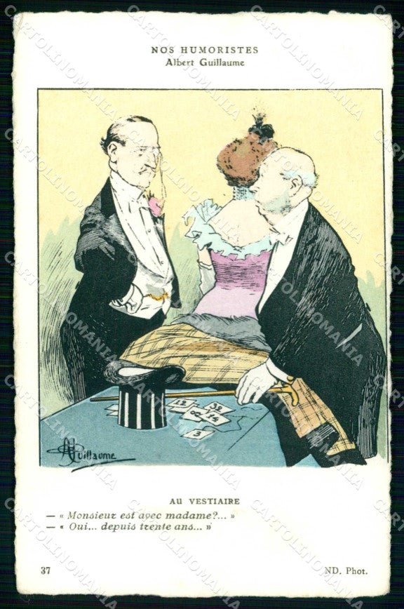 Artist Signed A. Guillaume Lady Fashion serie Nos Humoristes 37 cartolina KF7247 – fronte