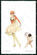 Artist Signed Puttkammer Glamour Lady Fashion Cupid WSSB 6481 cartolina KF7252 – fronte