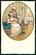 Artist Signed L. Dalmonte Glamour Lady serie 514 cartolina KF7261 – fronte