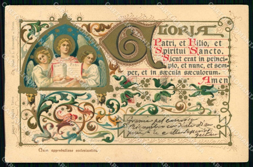 Artist Signed Vulten Gloria Angeli Angel cartolina KF7308 – fronte