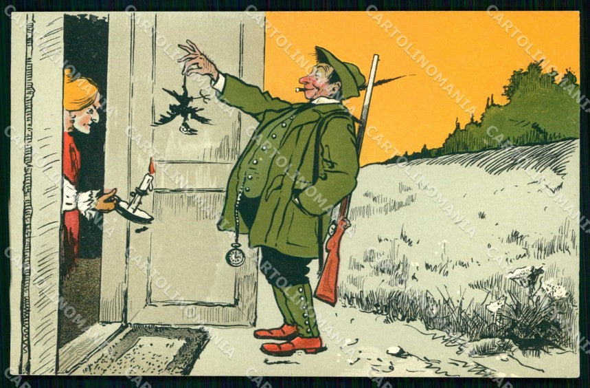 Artist Signed Caccia Hunting Jagd Comic Humor serie 1649 cartolina KF7315 – fronte