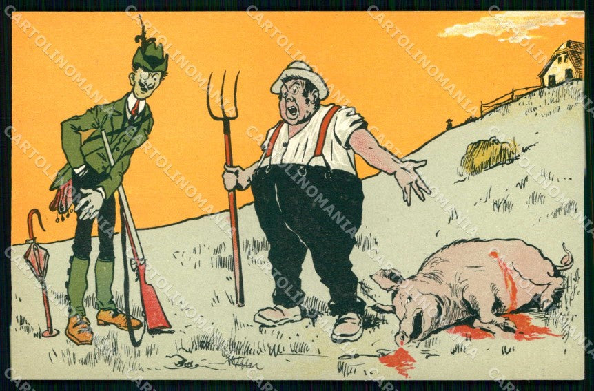 Artist Signed Caccia Hunting Jagd Comic Humor serie 1649 cartolina KF7317 – fronte