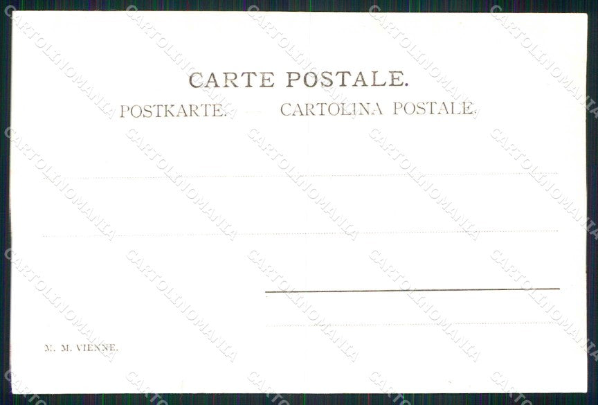 Artist Signed Art Nouveau Lady Pierrot Winter M M Vienne cartolina KF7319 – retro