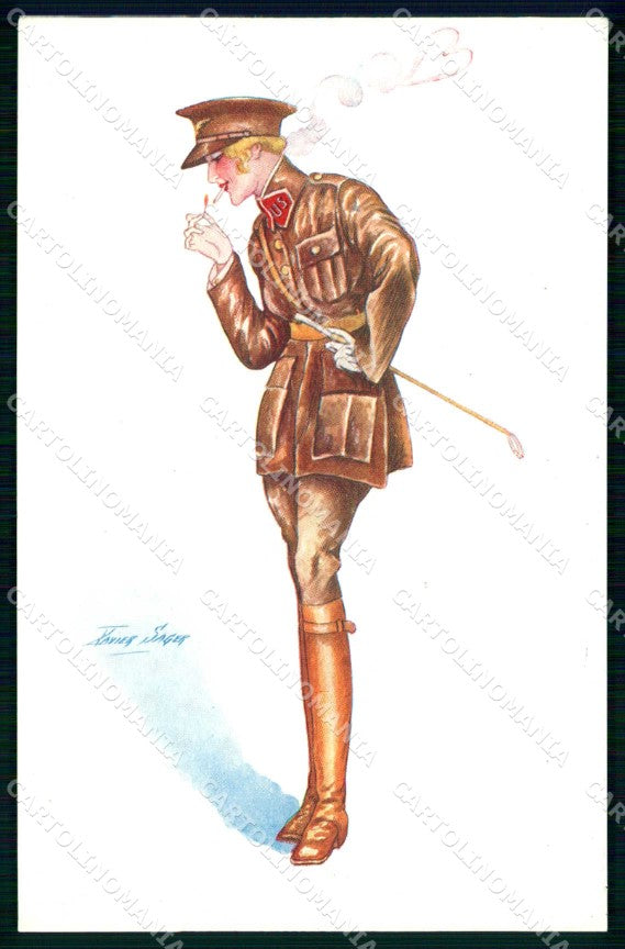Artist Signed X. Sager Mode Americaine Lady Propaganda WW1 Noyer 665 cp KF7331 – fronte