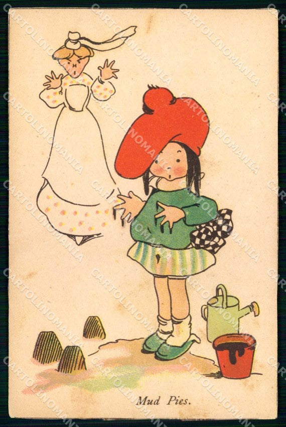 Artist Signed Mabel Lucie Attwell Children Pictureland WHITE BACK pc KF7332 – fronte