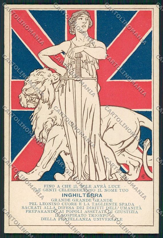 WW1 WWI Propaganda British Flag postcard KS0733 – fronte