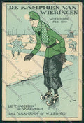 WW1 WWI Propaganda Wieringen Holland Gernan Royalty Ice Skeating postcard KS0814 – fronte
