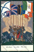 WW1 WWI Propaganda Ardy Flags postcard KS0819 – fronte