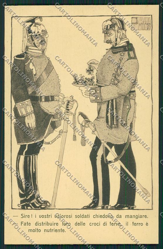 WW1 WWI Propaganda De Murtas German Kaiser SOFT CORNER CREASE postcard KS0822 – fronte