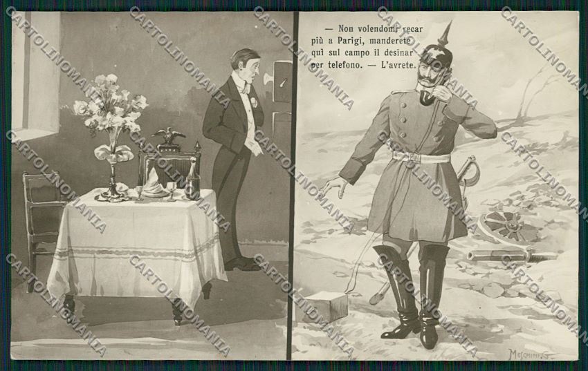 WW1 WWI Propaganda Meschini German Kaiser Real Photo postcard KS1398 – fronte