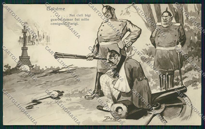 WW1 WWI Propaganda German Kaiser Boheme Real Photo postcard KS1433 – fronte