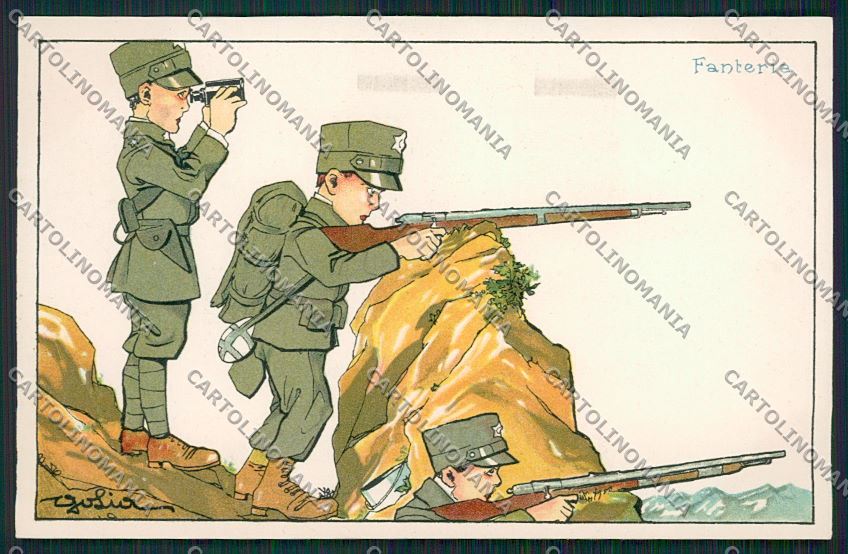 WW1 WWI Propaganda Golia Fanteria postcard KS1576 – fronte