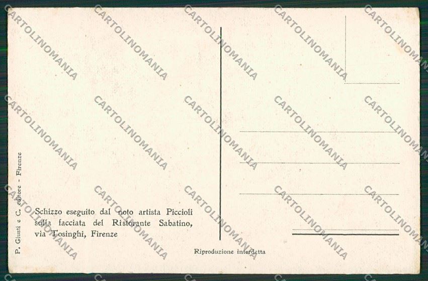 WW1 WWI Propaganda Marina Militare Firenze Piccioli postcard KS1762 – retro