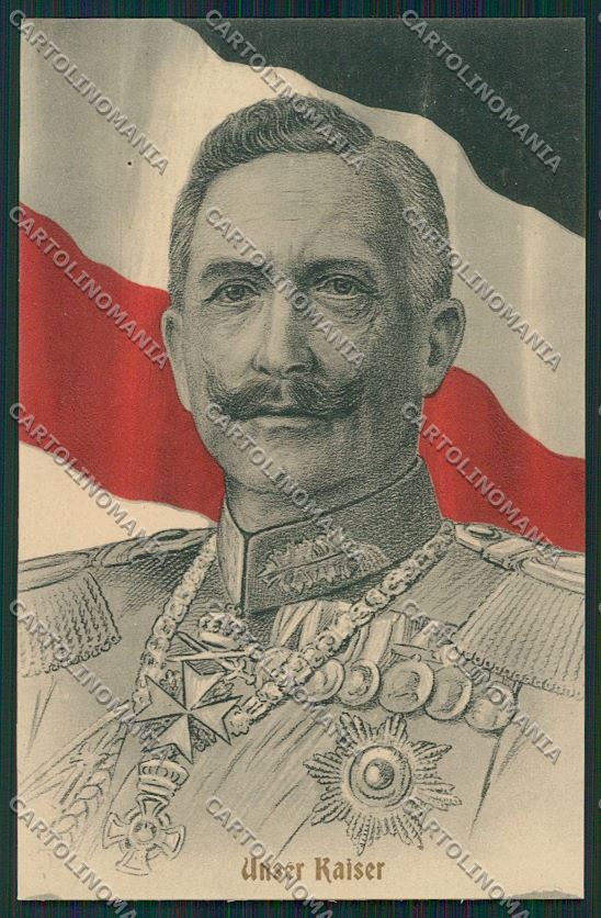 WW1 WWI Propaganda German Kaiser Military Flag postcard KS1872 – fronte