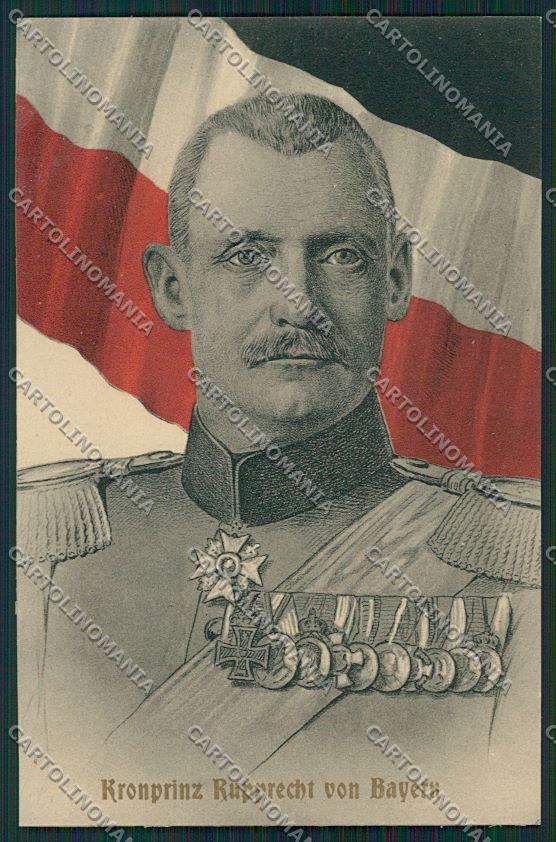 WW1 WWI Propaganda German Kaiser Military Kronprinz Flag postcard KS1873 – fronte
