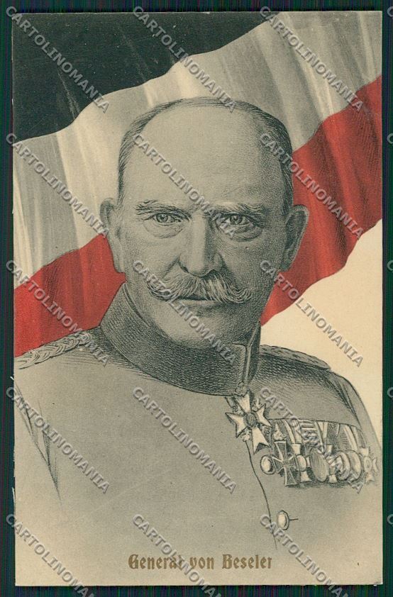 WW1 WWI Propaganda German Kaiser Military Beseler Flag postcard KS1875 – fronte