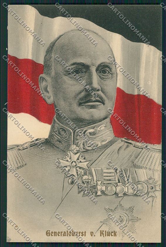 WW1 WWI Propaganda German Kaiser Military Kluck Flag postcard KS1877 – fronte
