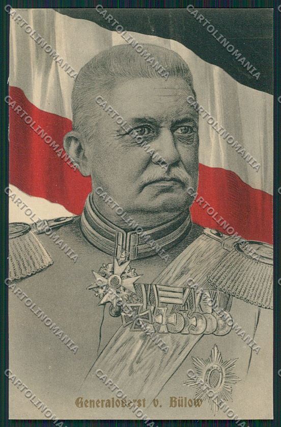 WW1 WWI Propaganda German Kaiser Military Bulow Flag postcard KS1879 – fronte