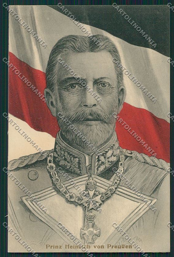 WW1 WWI Propaganda German Kaiser Military Prinz Heinrich Flag postcard KS1880 – fronte