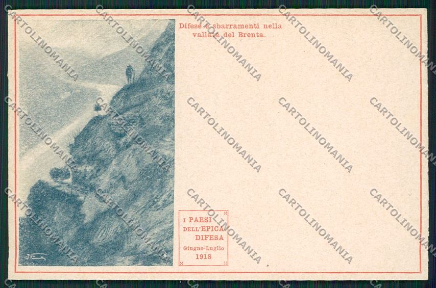 WW1 WWI Propaganda Paesi Epica Difesa Vallata del Brenta postcard KS1983 – fronte