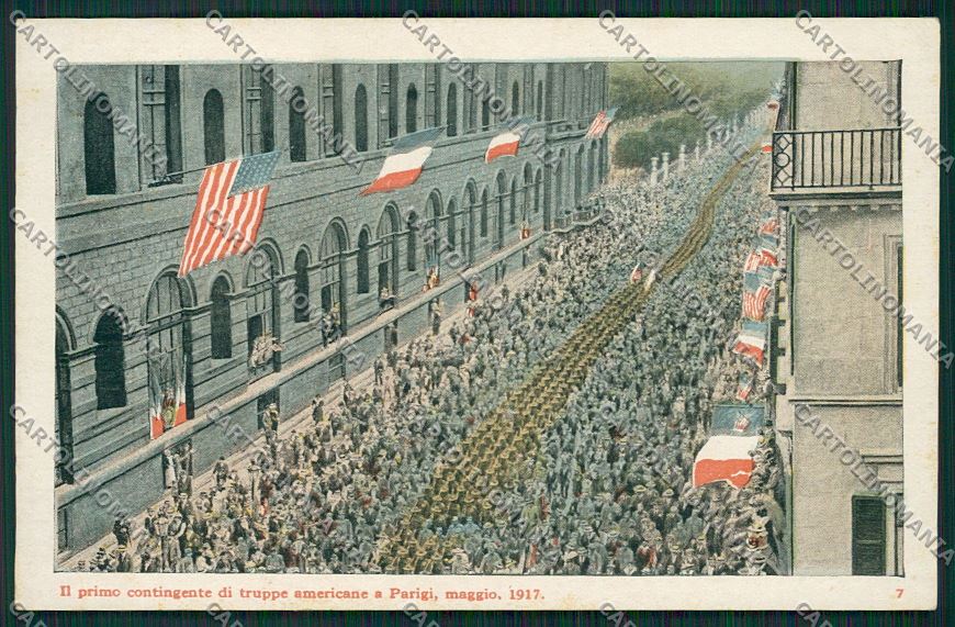 WW1 WWI Propaganda American Soldier Parigi postcard KS2031 – fronte