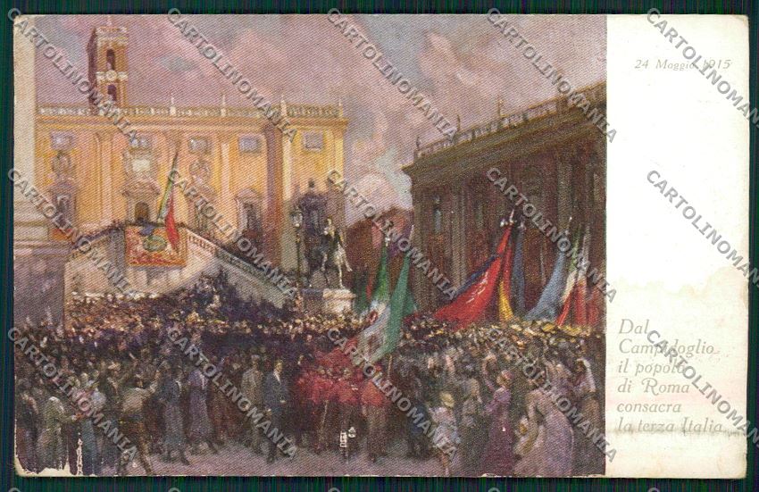 WW1 WWI Propaganda Roma Campidoglio PIN HOLE SPOT Pennasilico postcard KS2046 – fronte