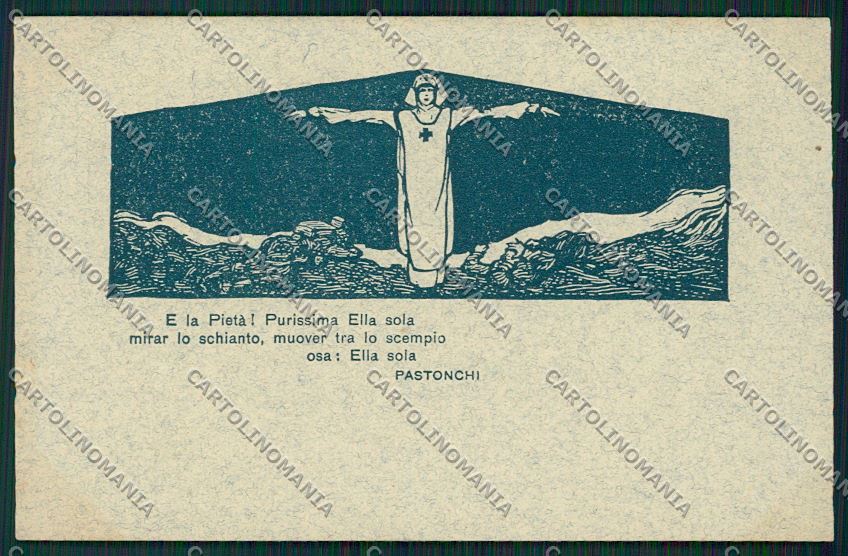 WW1 WWI Propaganda CRI Nurse Pastonchi Zanetti postcard KS2055 – fronte