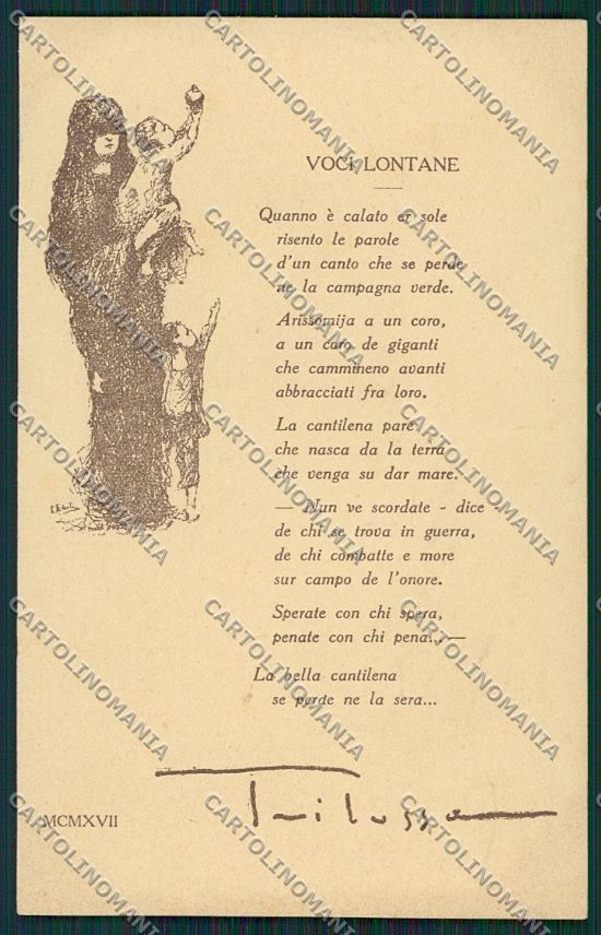 WW1 WWI Propaganda Trilussa Poeta Patronato Orfani Roma Guerra postcard KS2296 – fronte