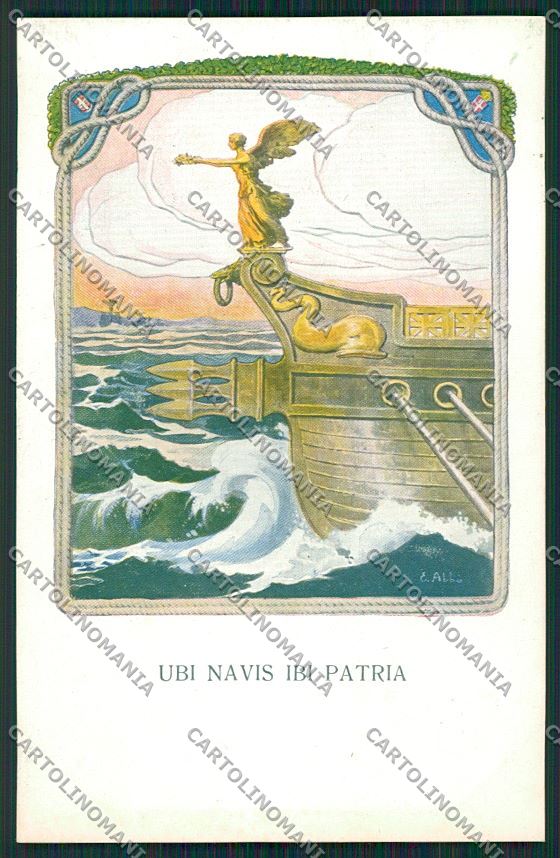 WW1 WWI Propaganda Marina Lega Navale Abbo postcard KS2360 – fronte