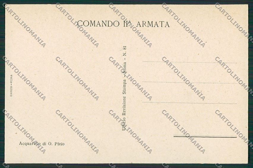 WW1 WWI Propaganda Pizio Comando II Armata postcard KS2400 – retro