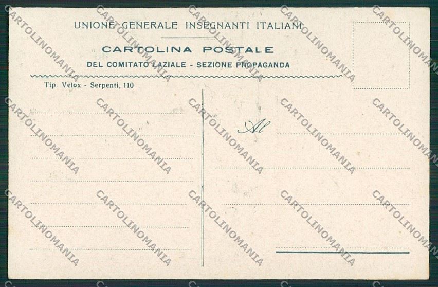 WW1 WWI Propaganda Unione Insegnanti Lazio Cambellotti postcard KS2401 – retro
