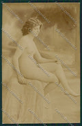 Risque Nude Lady WHITE BACK Real Photo postcard KS2661 – fronte