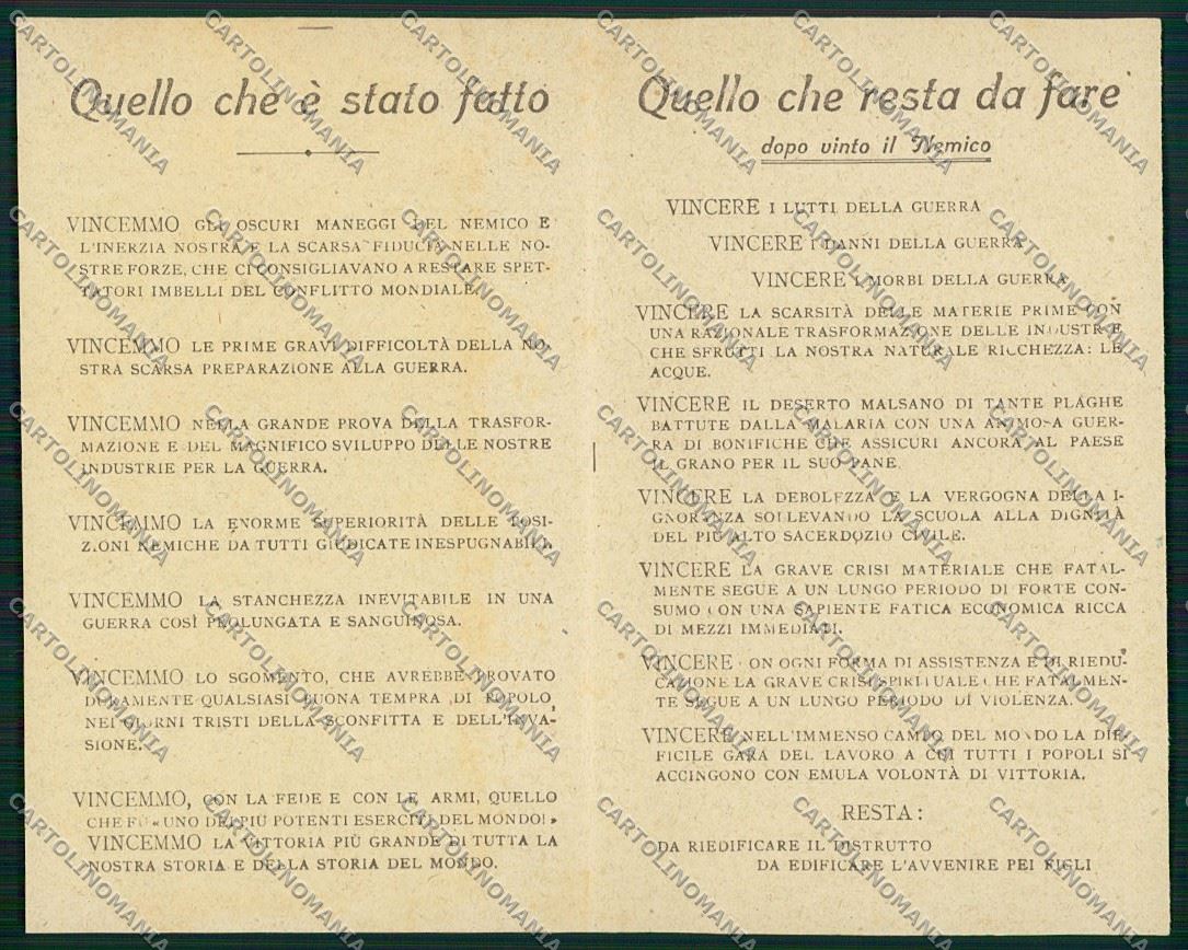 WW1 WWI Propaganda Prestito Nazionale Double postcard KS2683 – fronte