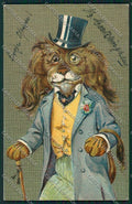 Artist Thompson Dressed Lion Theo Stroefer serie 319 TEARED postcard KS2738 – fronte