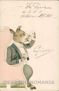 Artist Playing cards Dressed Donkey ABRADED BACK postcard KS2895 – fronte