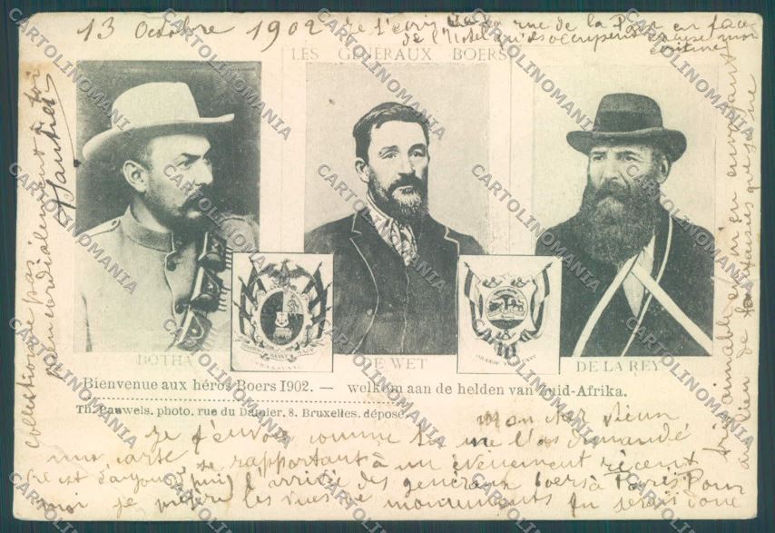 Anglo Boer War Transvaal Botha Wet REPAIRED TEARS postcard cartolina KS3069 – fronte