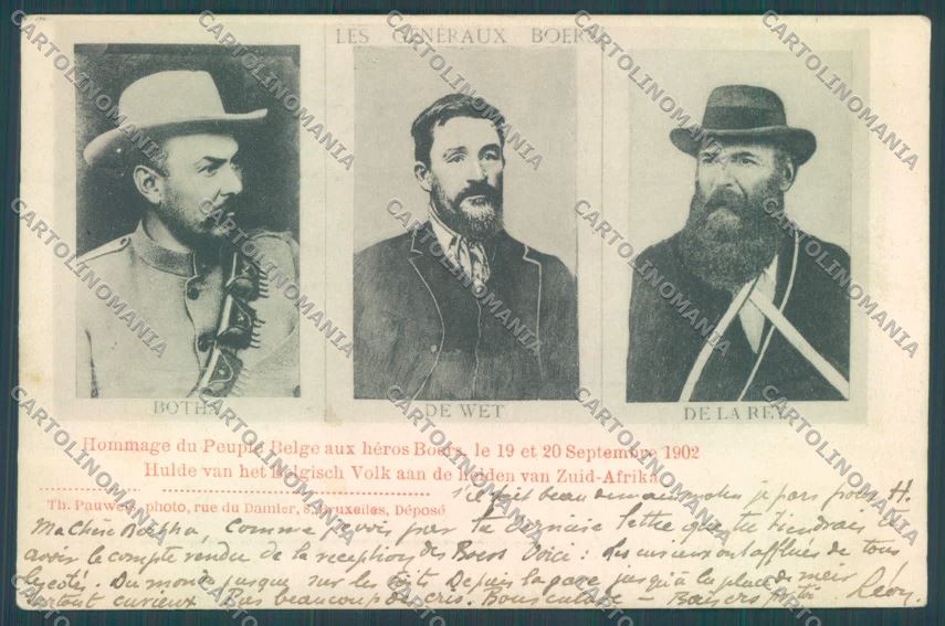 Anglo Boer War Transvaal Botha Wet De La Rey postcard cartolina KS3070 – fronte