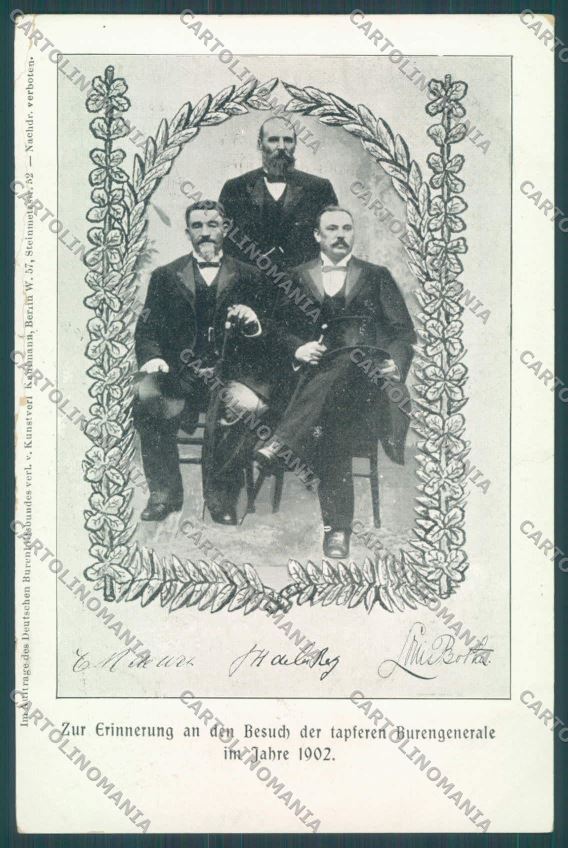 Anglo Boer War Transvaal Botha Wet De La Rey postcard cartolina KS3085 – fronte