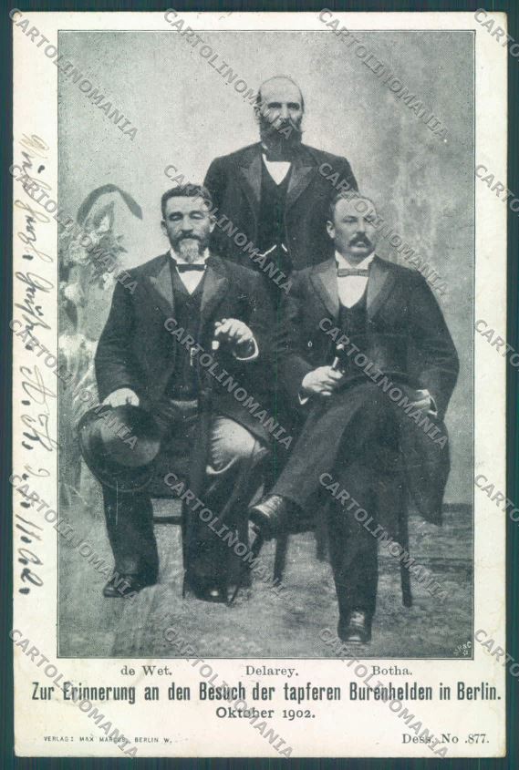 Anglo Boer War Transvaal Botha Wet De La Rey postcard cartolina KS3087 – fronte