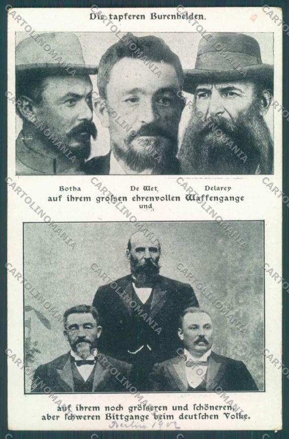 Anglo Boer War Transvaal Botha Wet De La Rey postcard cartolina KS3089 – fronte