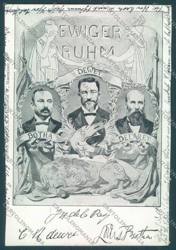 Anglo Boer War Transvaal Botha Wet De La Rey postcard cartolina KS3090 – fronte